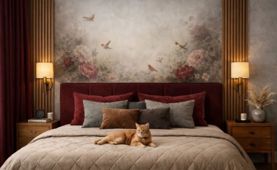 Спальня мечты начинается со стен: 6 дизайнерских идей с обоями — от журавлей до льна Спальня мечты начинается со стен: 6 дизайнерских идей с обоями — от журавлей до льна